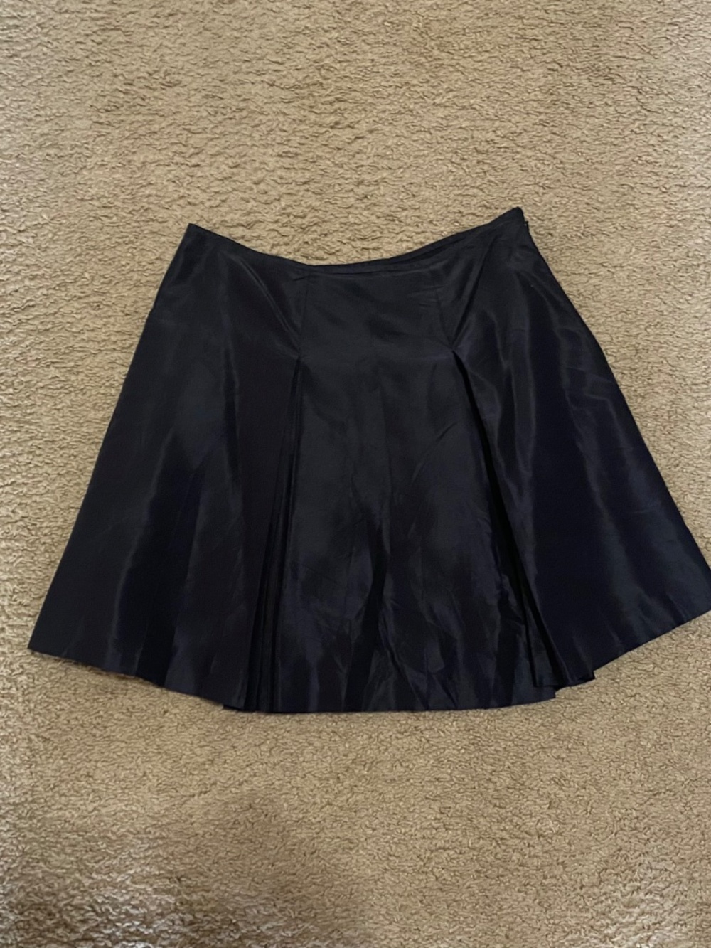 New RALPH LAUREN BLUE LABEL BLACK LAYERED SILK taffeta box pleated SKIRT SIZE 6